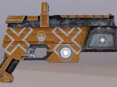 Sci fi Handgun Low-poly 3D model