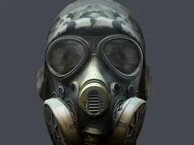 Helmet 3d model military combat Military scifi Low-poly 3D model Low-poly 3D model 2