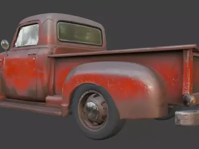 Vintage Rusty Pickup Truck 3D Model 3D model 38