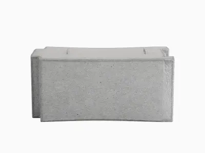 Concrete Traffic Barrier 02 Low-poly 3D model