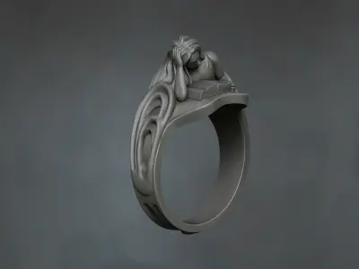 Antique Art Nouveau Ring  3D print model