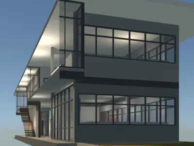 Office in section cut 25-11 3D model