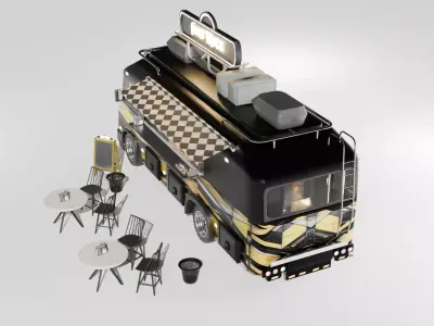 Food Truck Street Food Van Mobile Kitchen  3D model