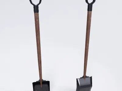 Spade 3d model garden shovel Low-poly 3D model