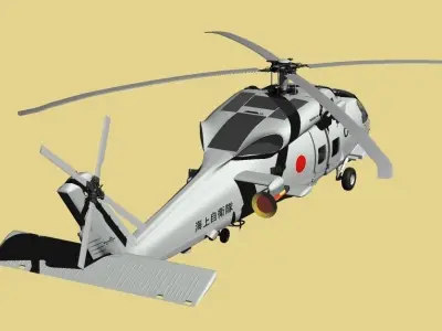 JMSDF SH-60J Rescue Helicopter early model 3D model