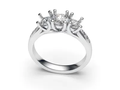 solitaire with ring sizes  8 part S64 3D print model