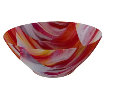 Bowl in Red Pattren 3D model