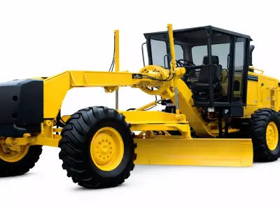 Motor Grader 3D Model Road Construction Leveling Machine 01 3D model
