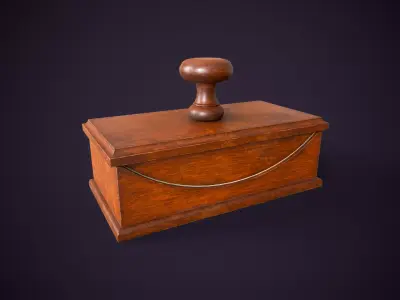 Vintage Ink Blotter with Stand Low-poly 3D model