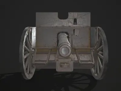 Feldkanone 96 Low-poly 3D model