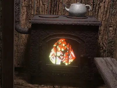 Old water cottage  obj blend gltf 3D model