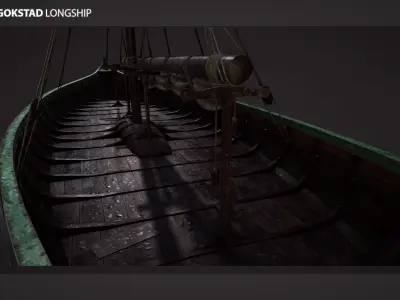 Gokstad Longship Low-poly 3D model