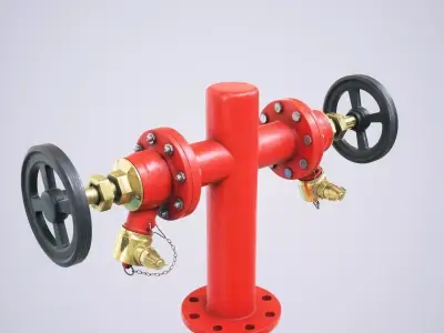 Fire Hydrant Double 3D model