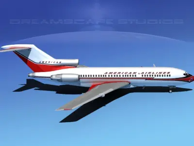 Boeing 727-100 American Airlines 2 3D model