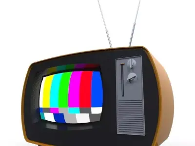 Retro TV Low-poly 3D model