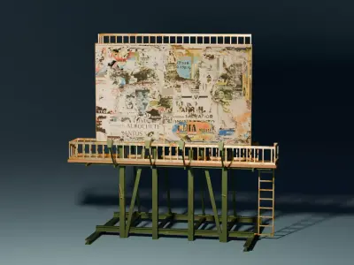 Rooftop Billboard Low-poly 3D model purchase