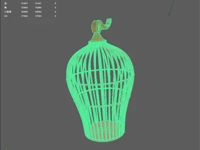 Bird cage Low-poly 3D model get