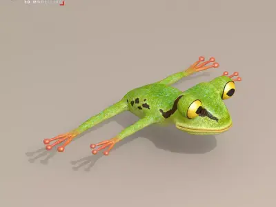 Frog cartoon character 3D model