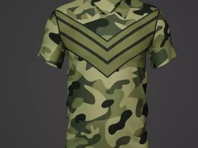 Military Soldier Clothing T-shirt Low-poly 3D model 29