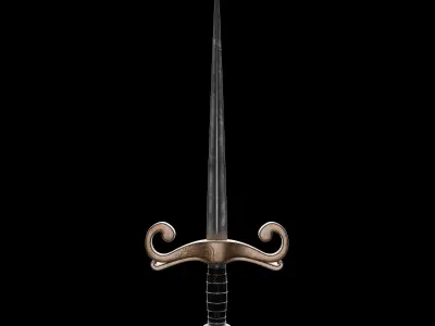 Sword Base Mesh Free low-poly 3D model