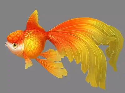Cartoon ornamental koi fish Low-poly 3D model