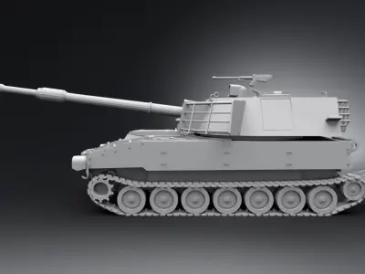 M109 Paladin Scale model 3D print model