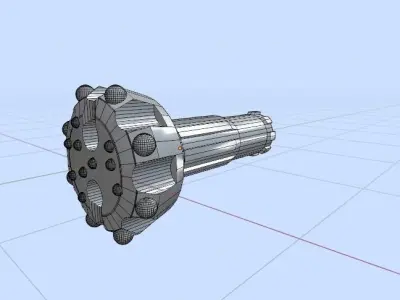 Reverse Circulation Or RC Drill Bit Low-poly 3D model
