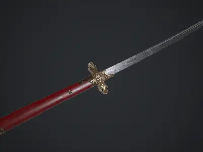 Long Sword Melee Weapon Low-poly 3D model purchase