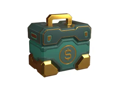 FREE Stylized Money Case - Game Ready Low Poly 3D Model Free low-poly 3D model