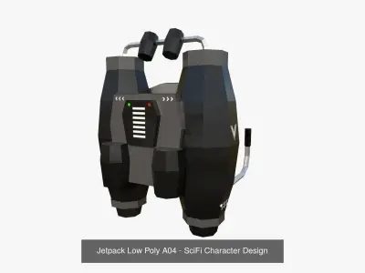 10 Jetpack Low Poly Collection Black - SciFi Character Design