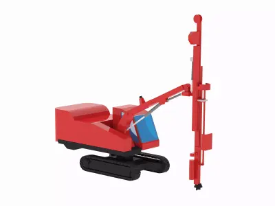 Drill Rig Construction DX780 Simplified Low-poly 3D model