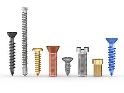 Screws Collection 7 Types 3D model