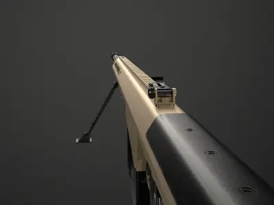 Barrett M107A1 Sniper Rifle Low-poly 3D model