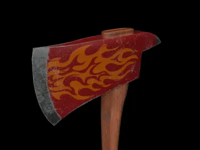 Fire Axe game ready  Low-poly 3D model