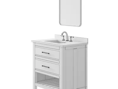 OVE Norris 36 Rustic Almond Latte Vanity 3D model