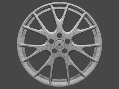 SRT style car rim 3D model