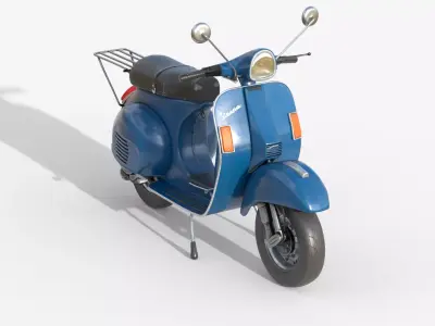 Blue Vespa PX Classic Scooter  3D model