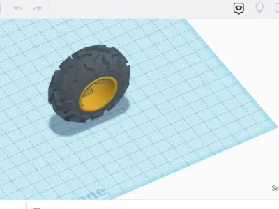 Wheel with tyre and rim Low-poly 3D model