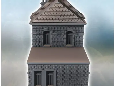 Bastogne train station Normandy France - World War Two Second WW 3D print model