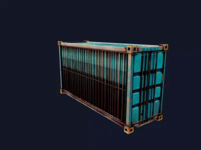 Industrial Weathered Shipping Container 3D Model 3D model
