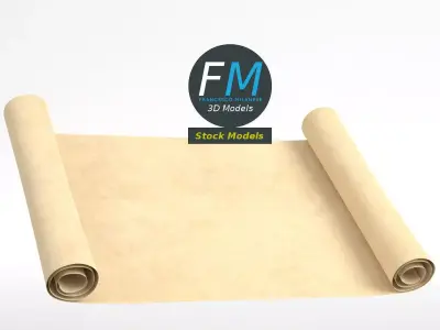 Paper scroll 3D model