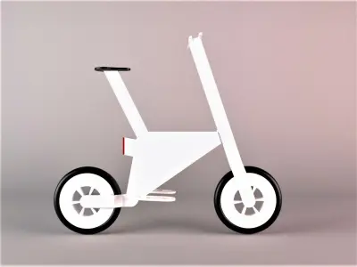 Electric bicycle  Electric scooter  Low-poly 3D model