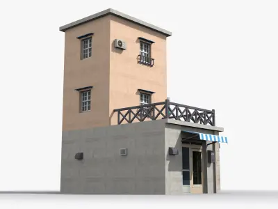 Japanese House x2 Low-poly 3D model purchase