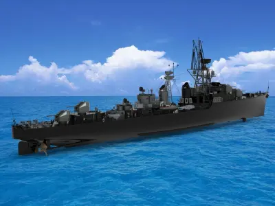 T 53 class destroyer  3D model