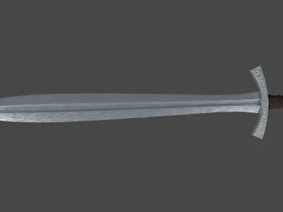 Xyphos sword with Falchion handle Low-poly 3D model