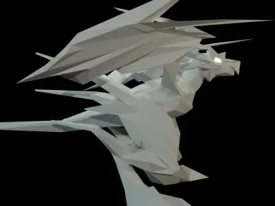 Bird Dragon LARGE Low-poly 3D model