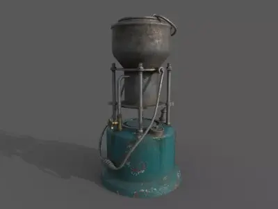 Military stove Low-poly 3D model