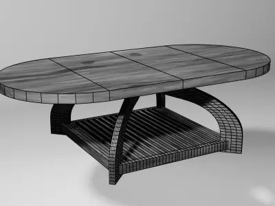 Rustic Table Low-poly 3D model