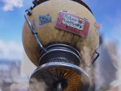 Pizza Delivery Robot Free 3D model