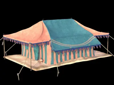 Indian Medieval Tent - 3 texture variations 3D model